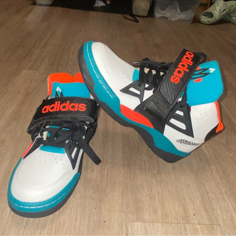 Mens Adidas Mutombo 2 White teal orange size 8.5 - Picture 10 of 12